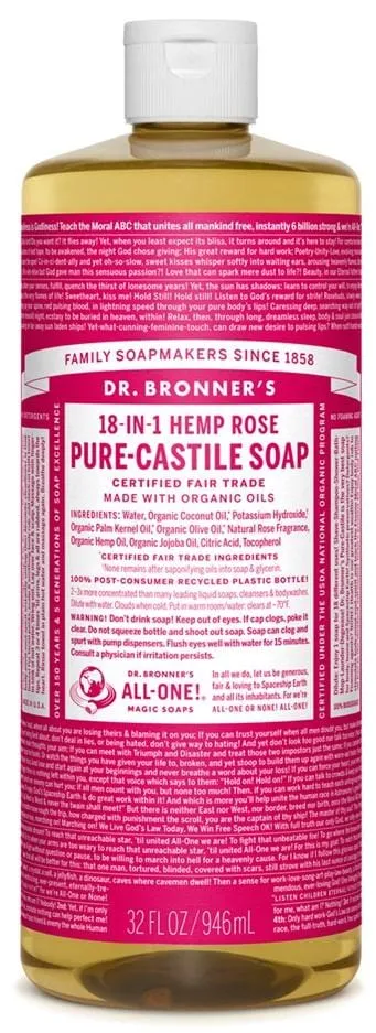 Dr. Bronner's 18-in-1 Pure-Castile Soap - Hemp Rose