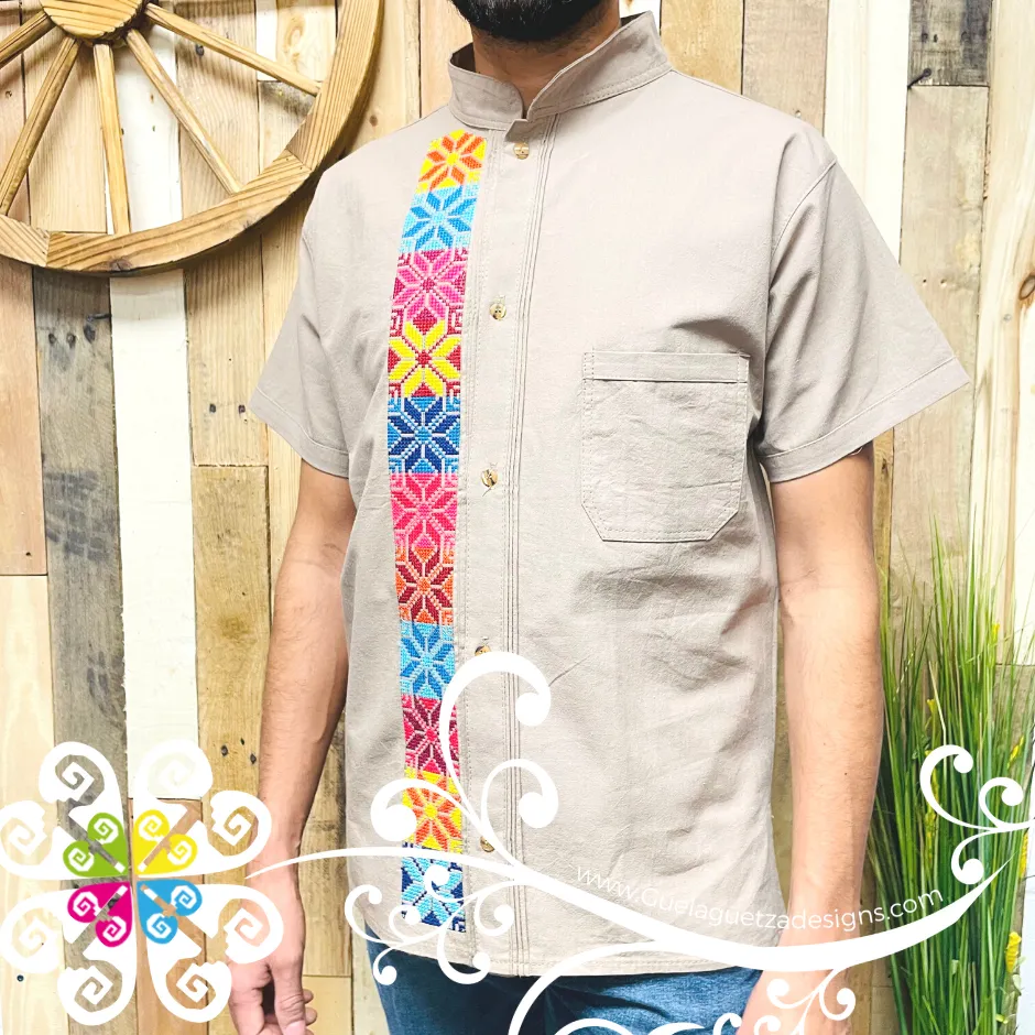 Earth Star Stripe Shirt - Embroider Men Shirt