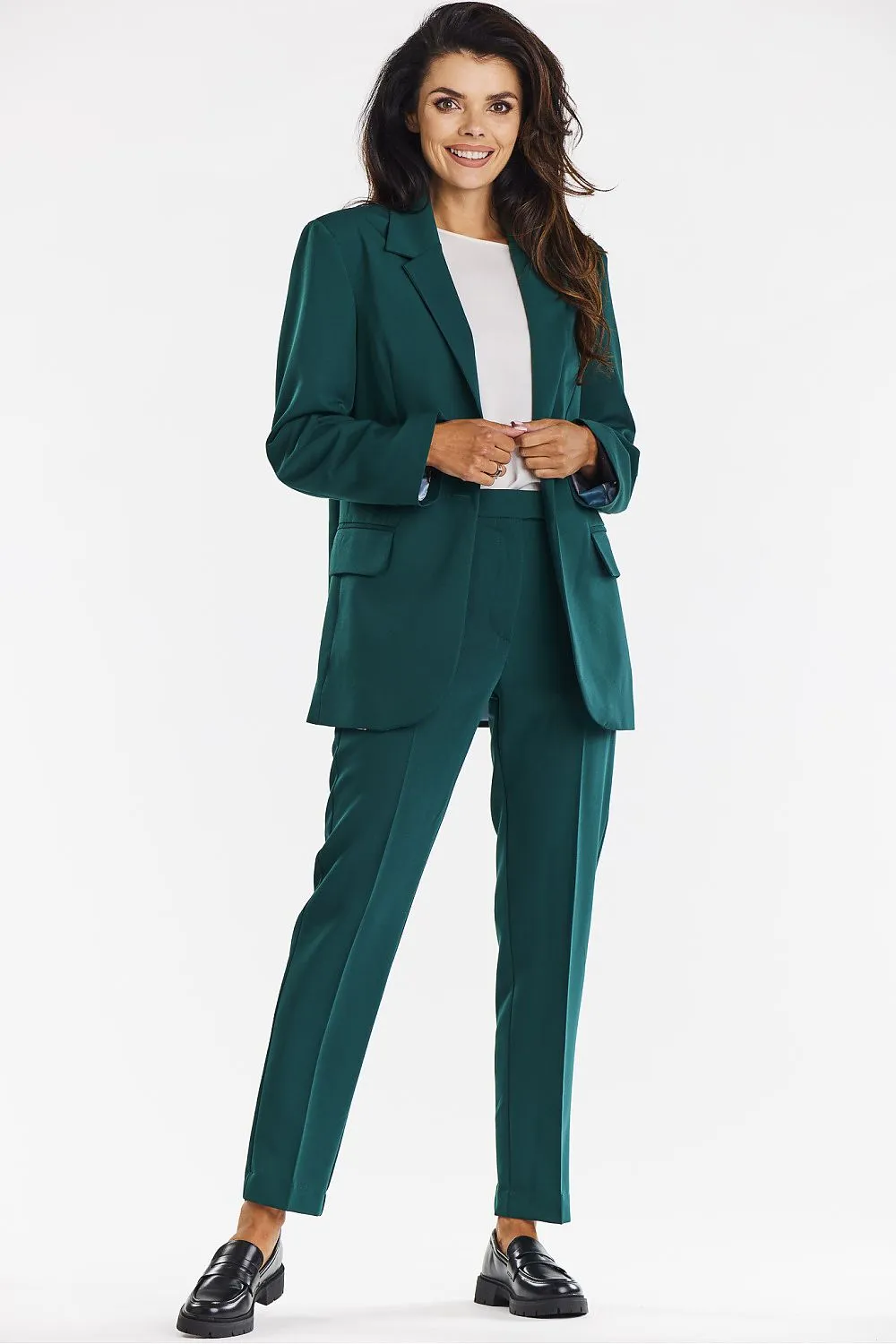 Elegant Oversized Blazer with Logo Button