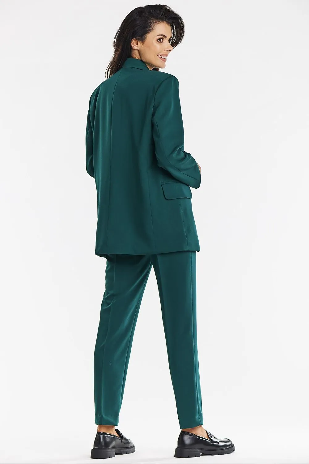 Elegant Oversized Blazer with Logo Button