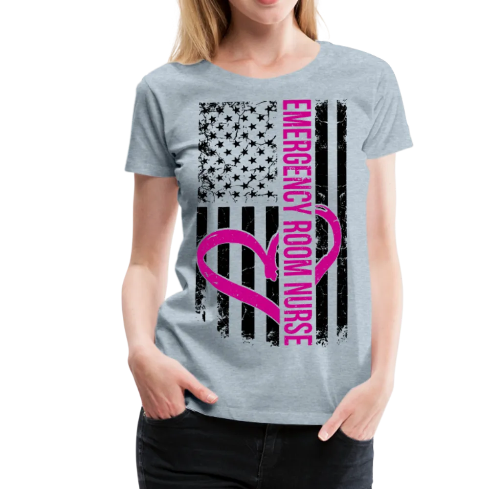 Emergency Nurse Flag Women’s Premium T-Shirt (CK1583)