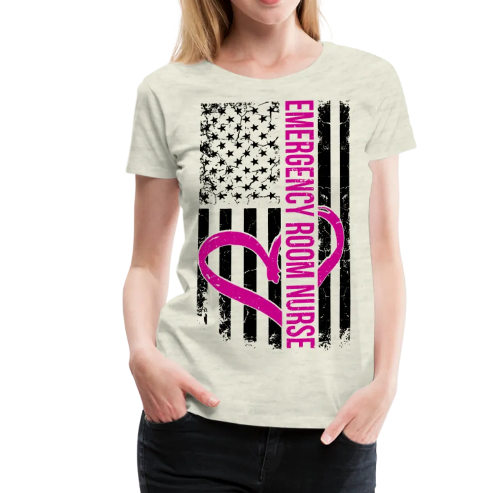 Emergency Nurse Flag Women’s Premium T-Shirt (CK1583)