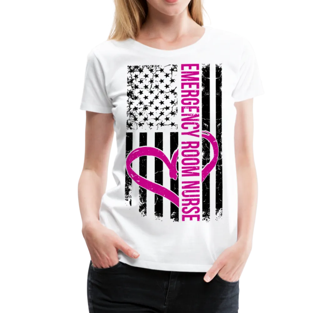 Emergency Nurse Flag Women’s Premium T-Shirt (CK1583)