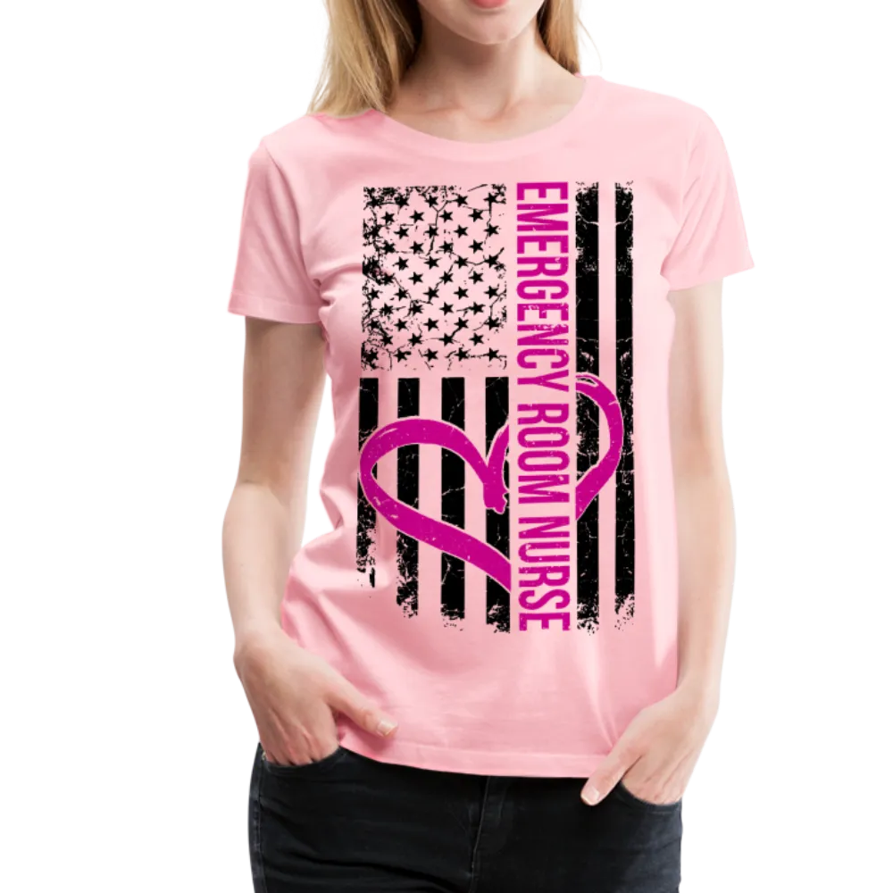 Emergency Nurse Flag Women’s Premium T-Shirt (CK1583)