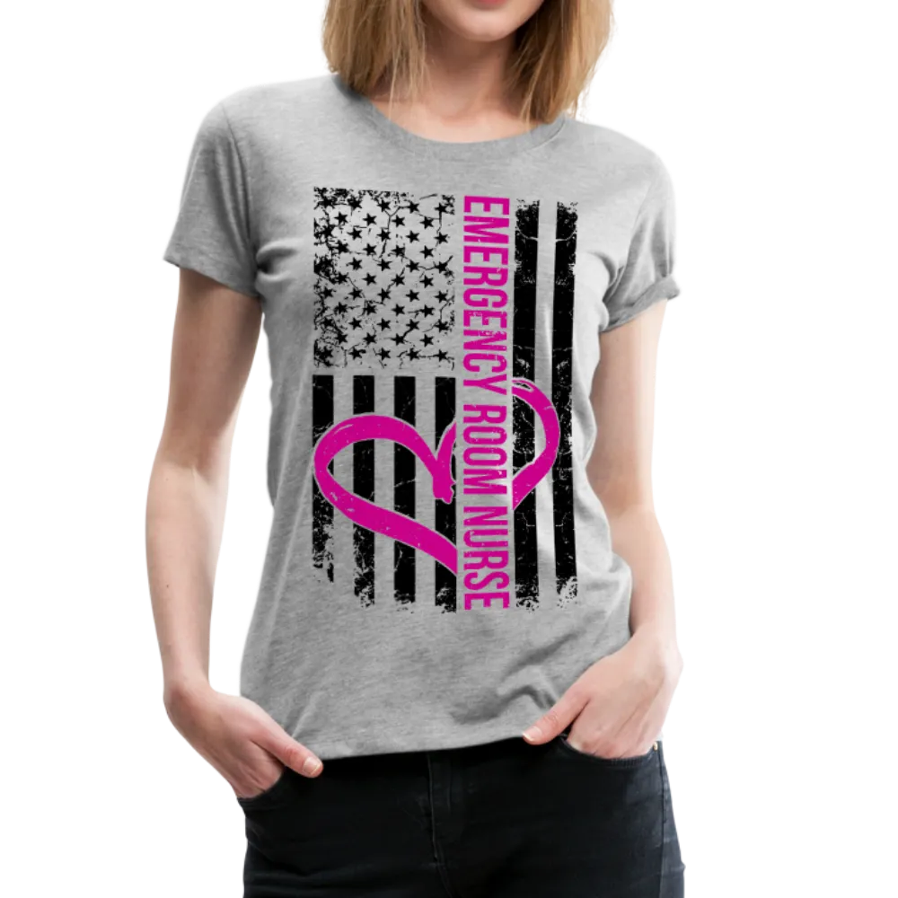 Emergency Nurse Flag Women’s Premium T-Shirt (CK1583)