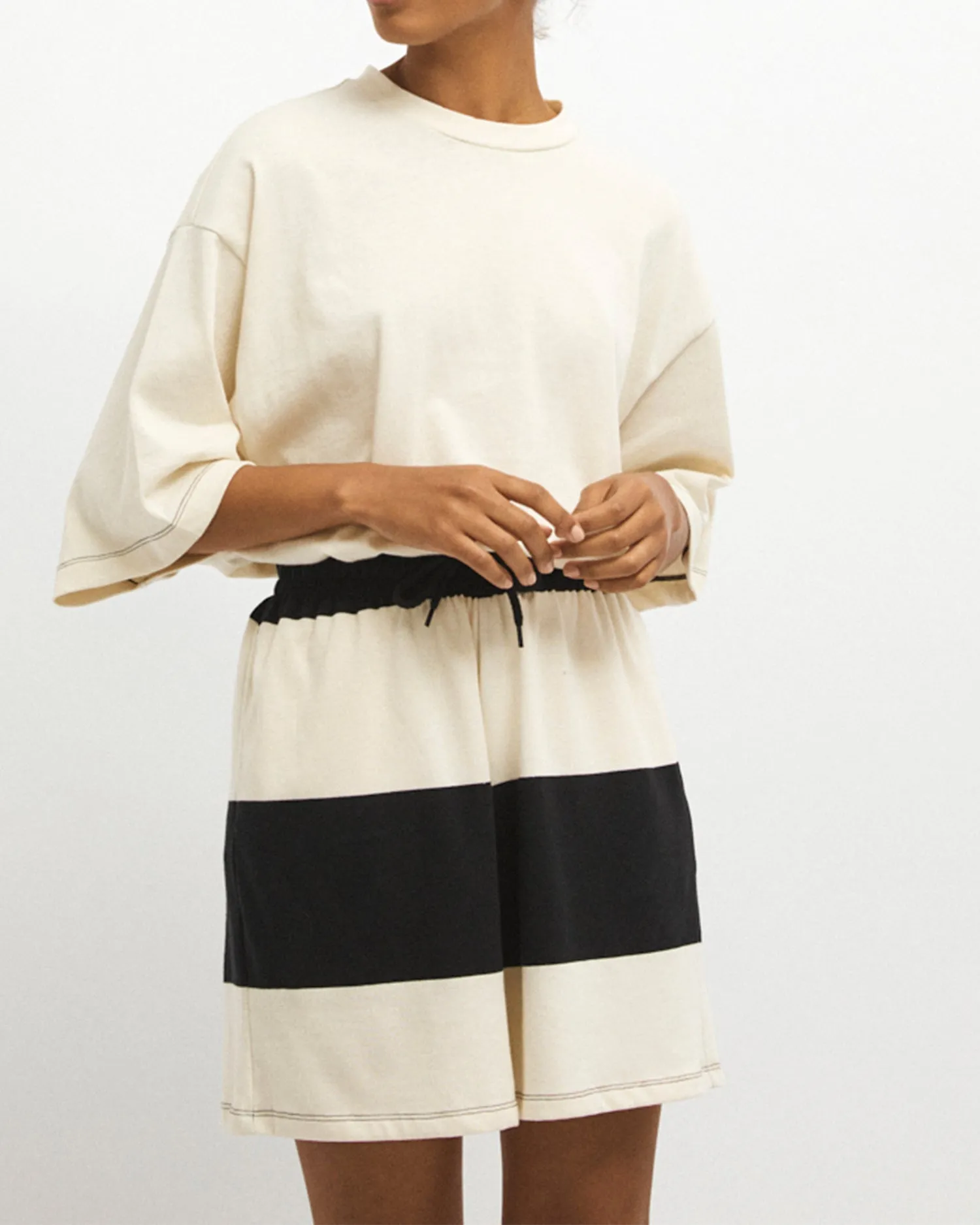 Emilia Striped jersey shorts
