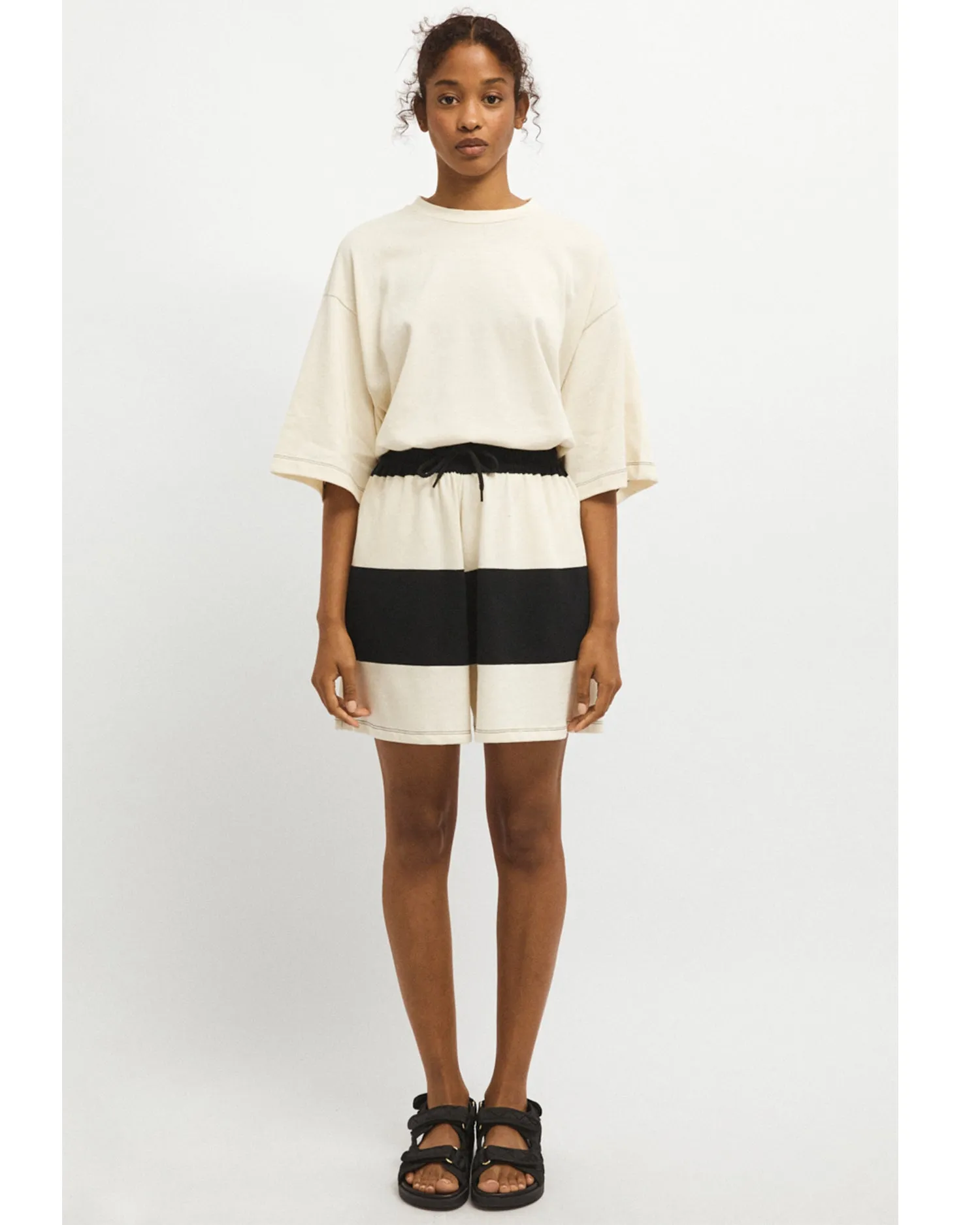 Emilia Striped jersey shorts