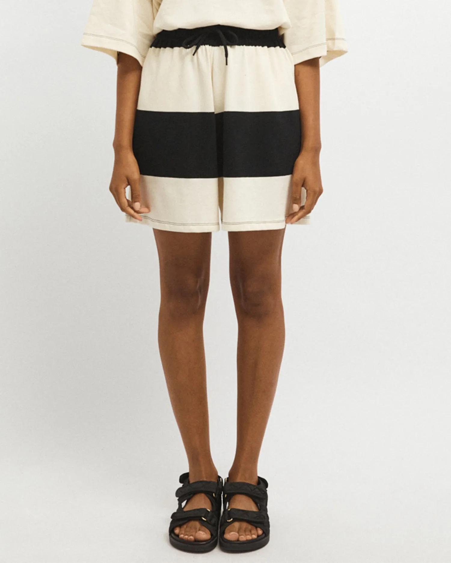 Emilia Striped jersey shorts