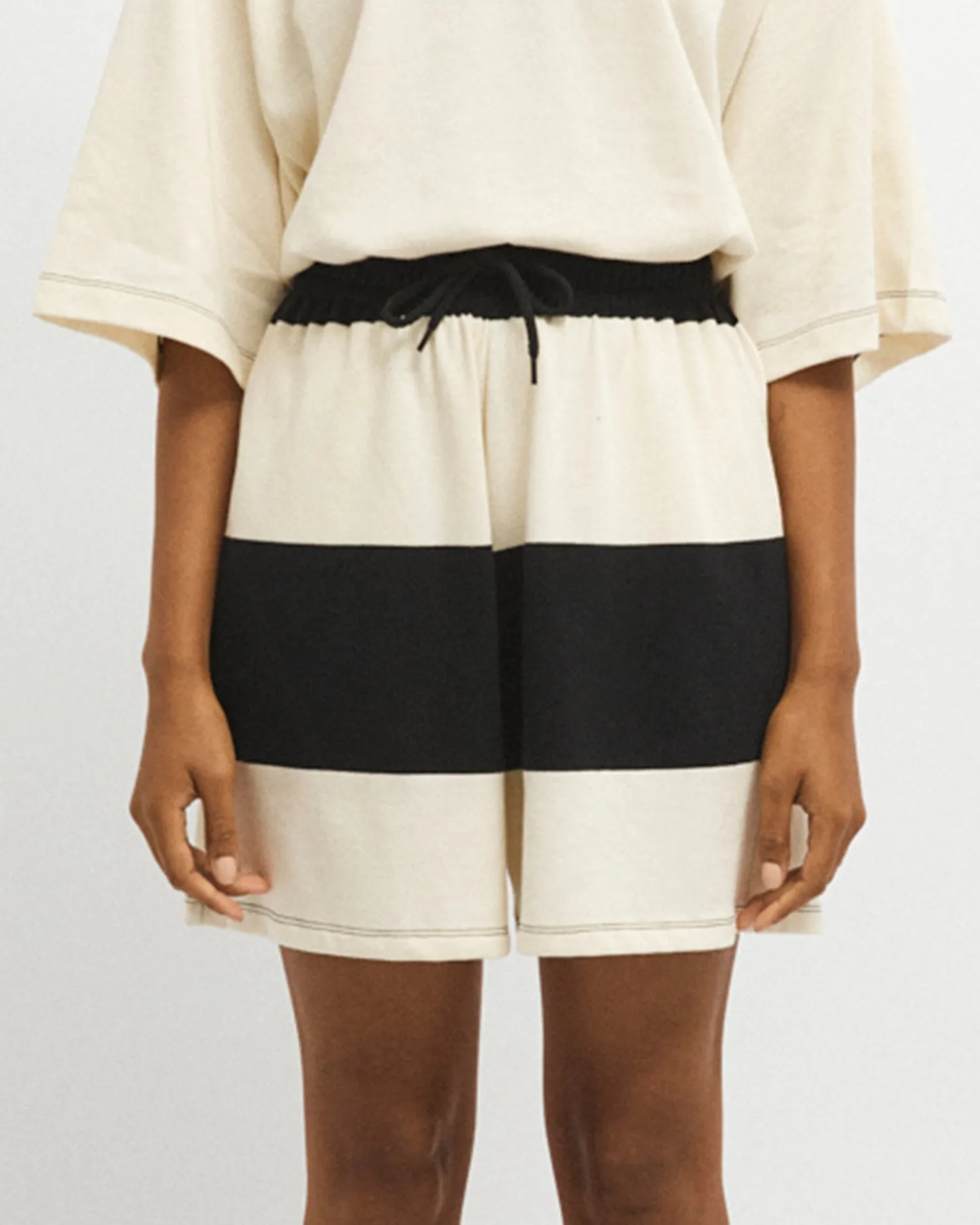 Emilia Striped jersey shorts