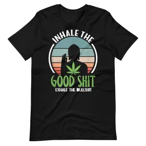 Exhale-the-bullshit-buddha-cannabis-Unisex t-shirt