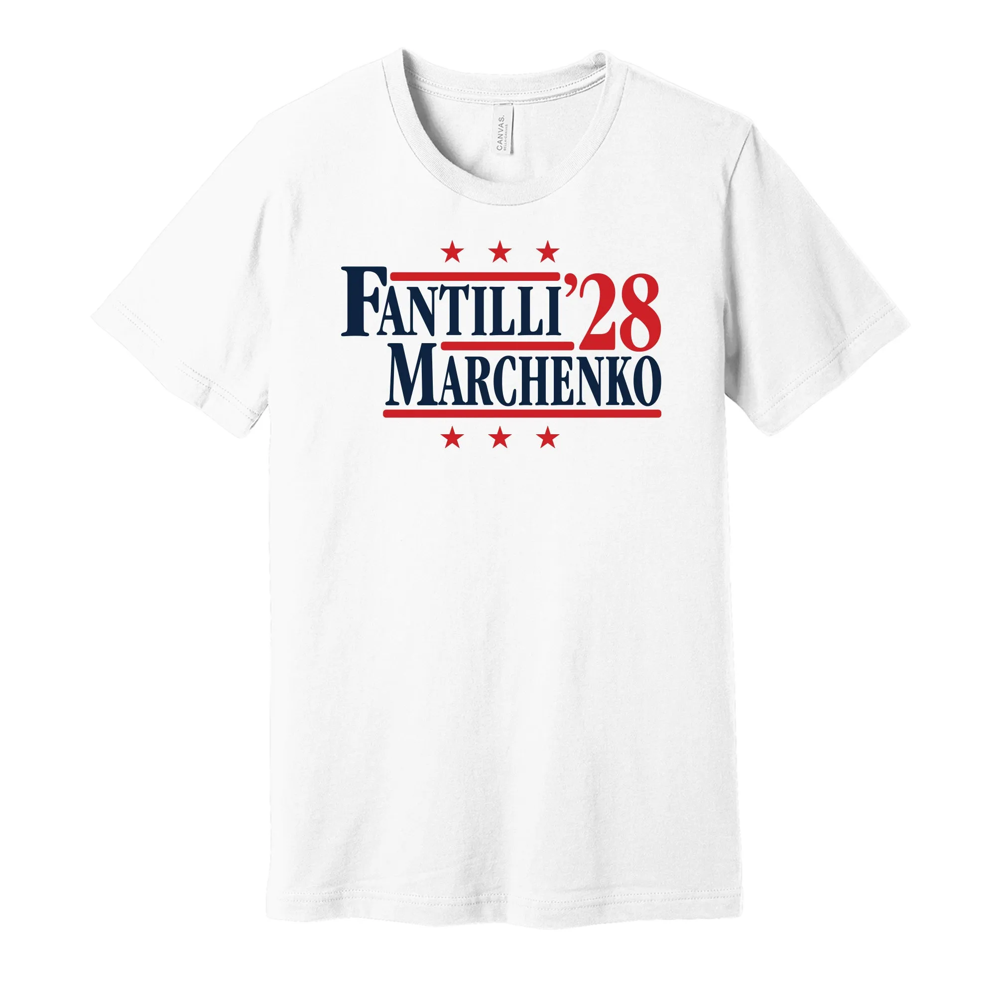 Fantilli & Marchenko '28 - Columbus Hockey Legends Political Campaign Parody T-Shirt - Hyper Than Hype Shirts
