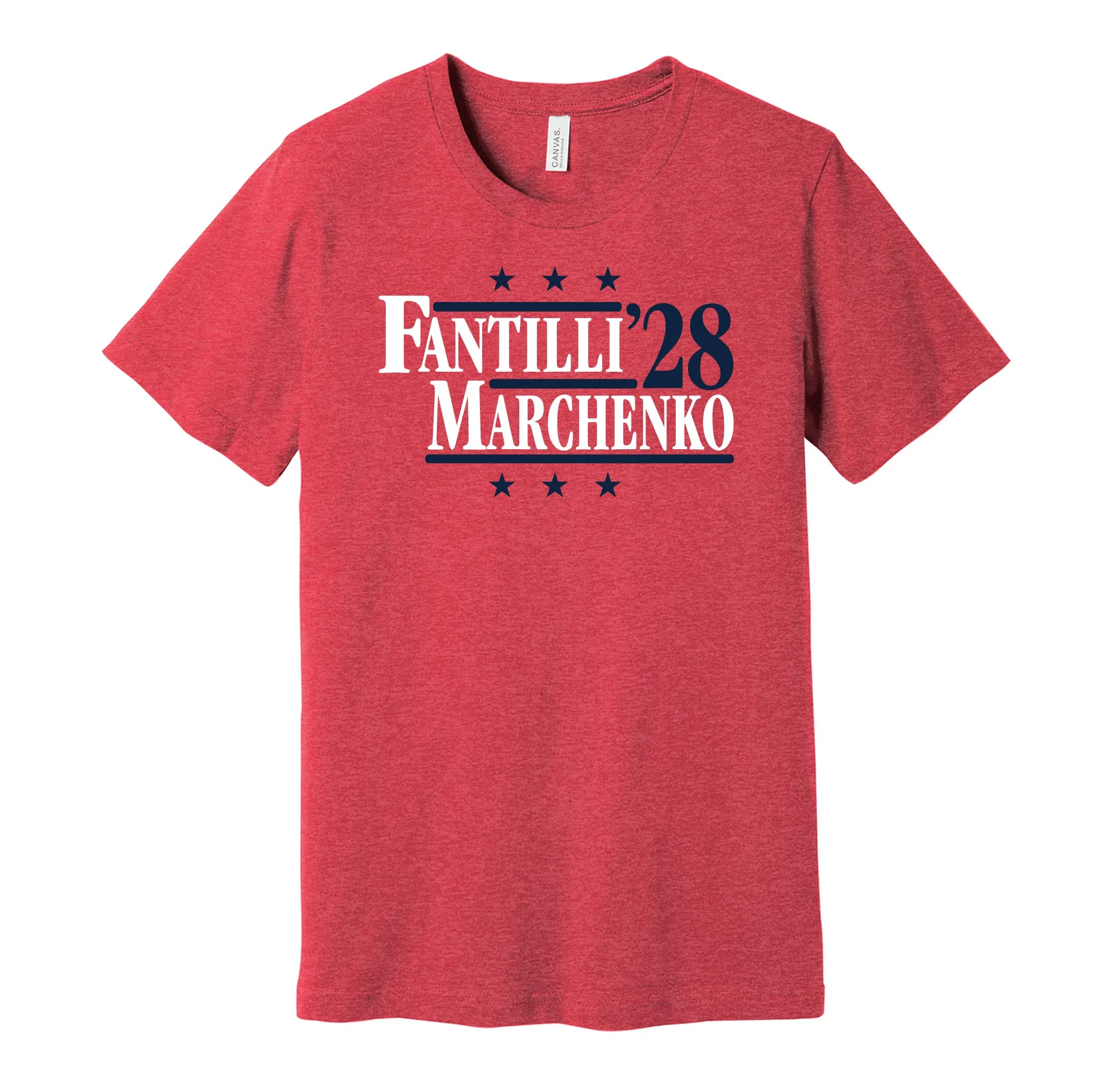 Fantilli & Marchenko '28 - Columbus Hockey Legends Political Campaign Parody T-Shirt - Hyper Than Hype Shirts
