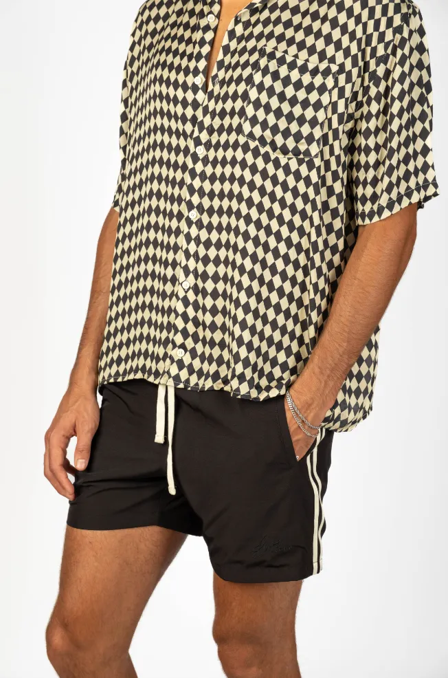 Feed Me Diamonds Shirt - Beige and Black