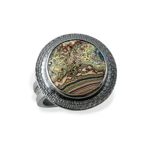 Fordite Silver Ring