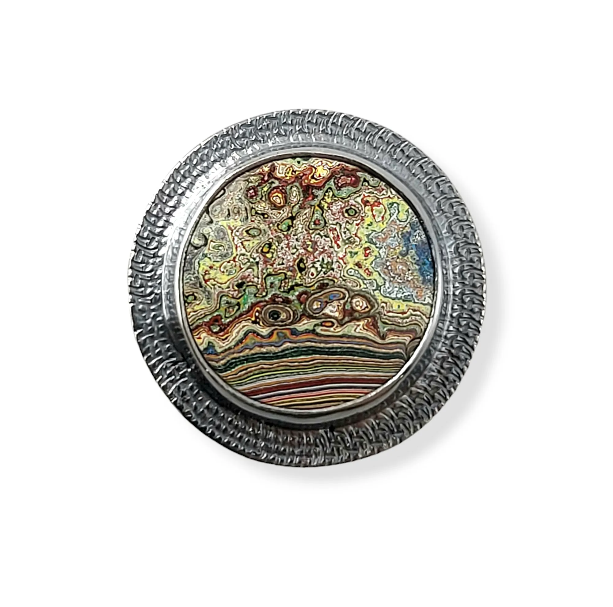 Fordite Silver Ring