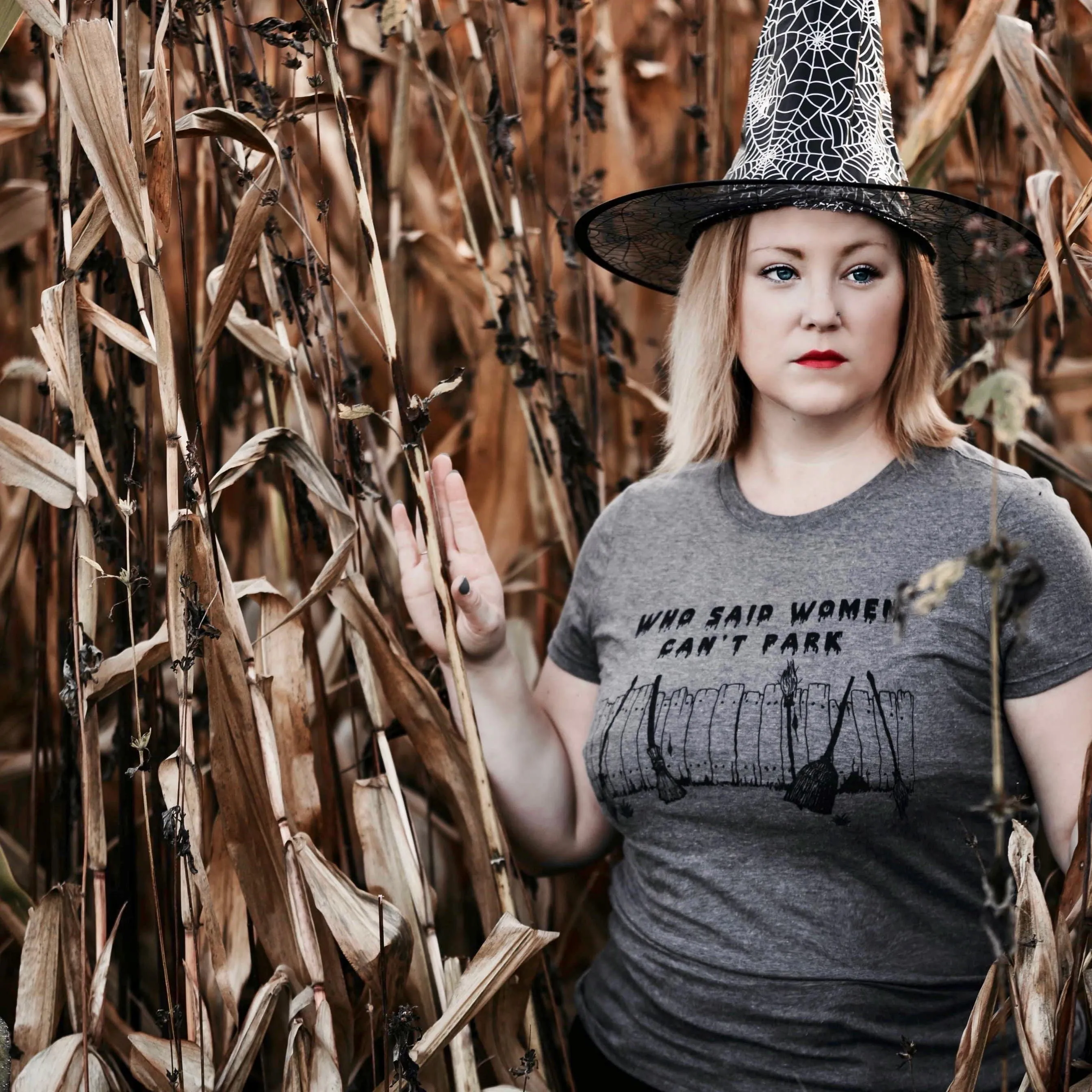 FUNNY Halloween Unisex T-shirt - "Who said women can't park??"