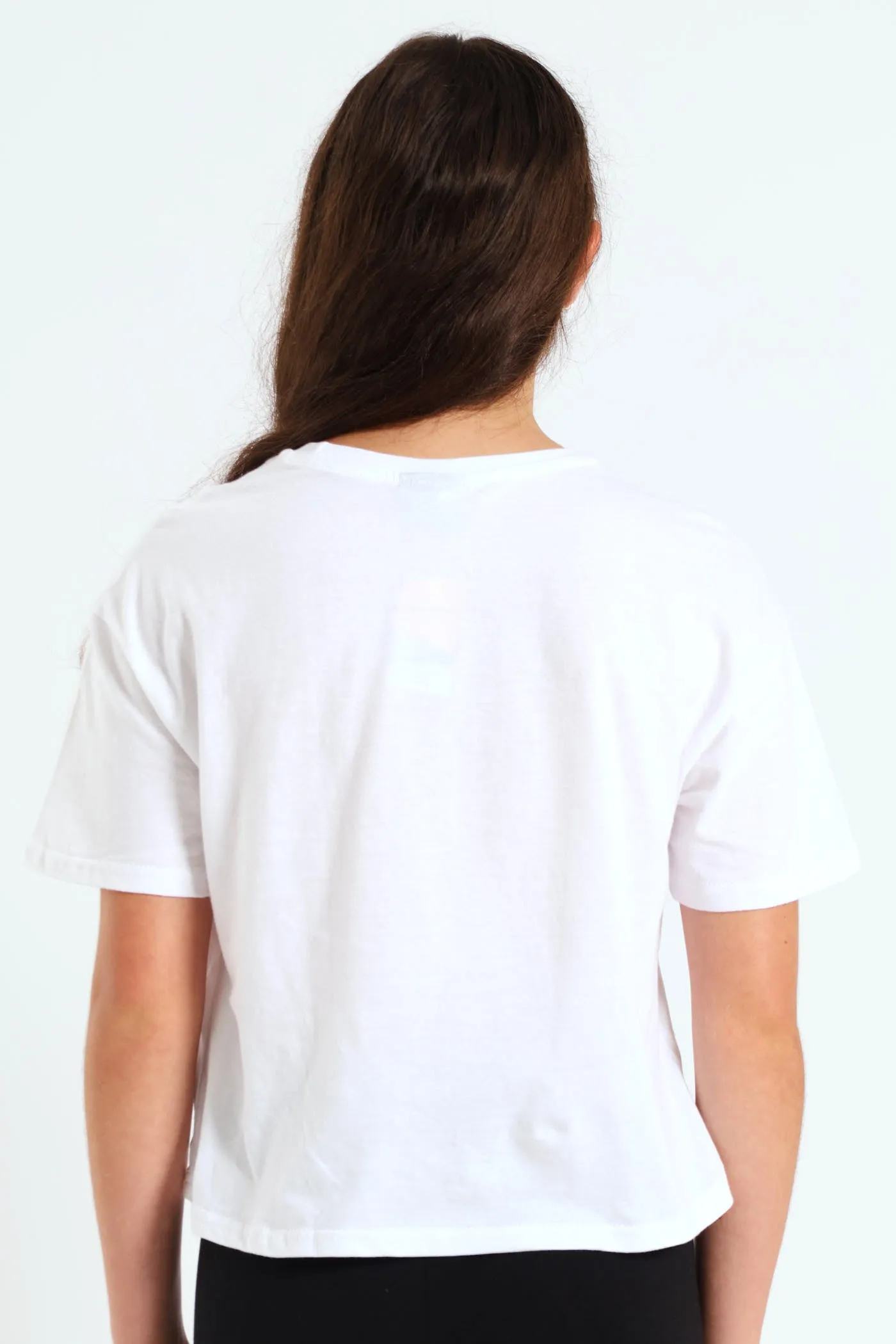 Girls Boxy Bloom Tee - White
