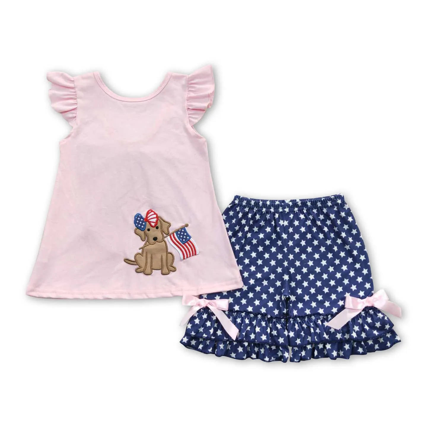 Girls Dog & Flag Set