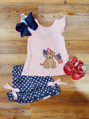 Girls Dog & Flag Set
