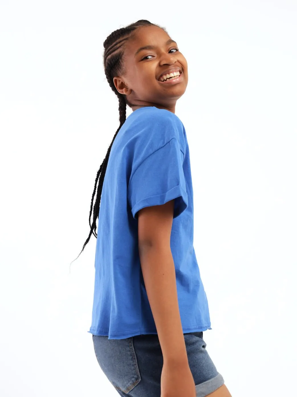 Girls New Week Boxy Tee - Cobalt