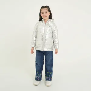 Girls Premium Quality Puffer Zipper Hoodie Jacket