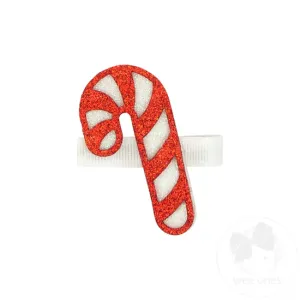 Glitter Hair Clip - Candy Cane