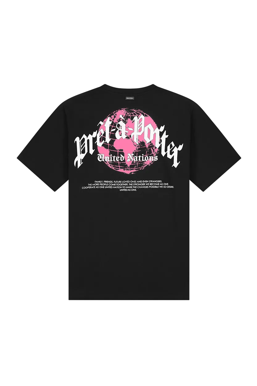 GLOBAL UNITY T-SHIRT | BLACK/NEON PINK