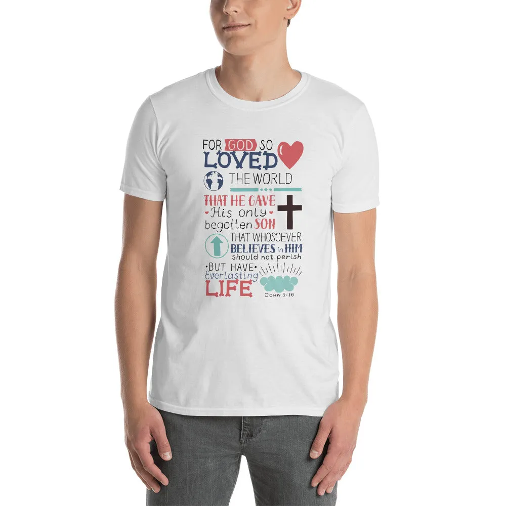 Gods Love T Shirt Christian Religion T Shirt White Bible Verses T Shirts for Men