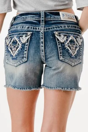 GRACE IN LA Diamond Aztec Steer Easyfit Shorts