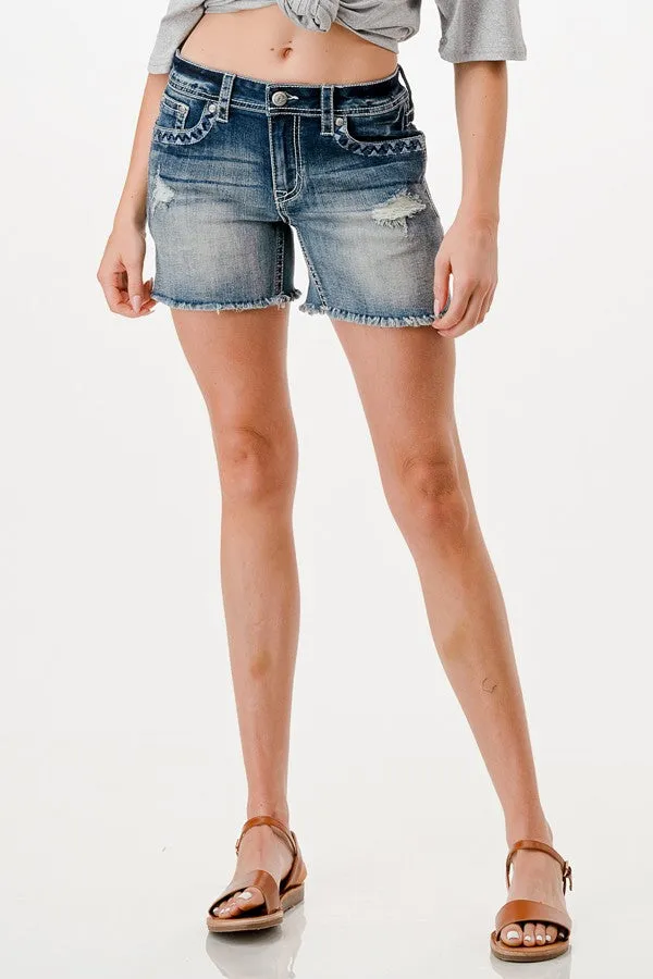 GRACE IN LA Diamond Aztec Steer Easyfit Shorts