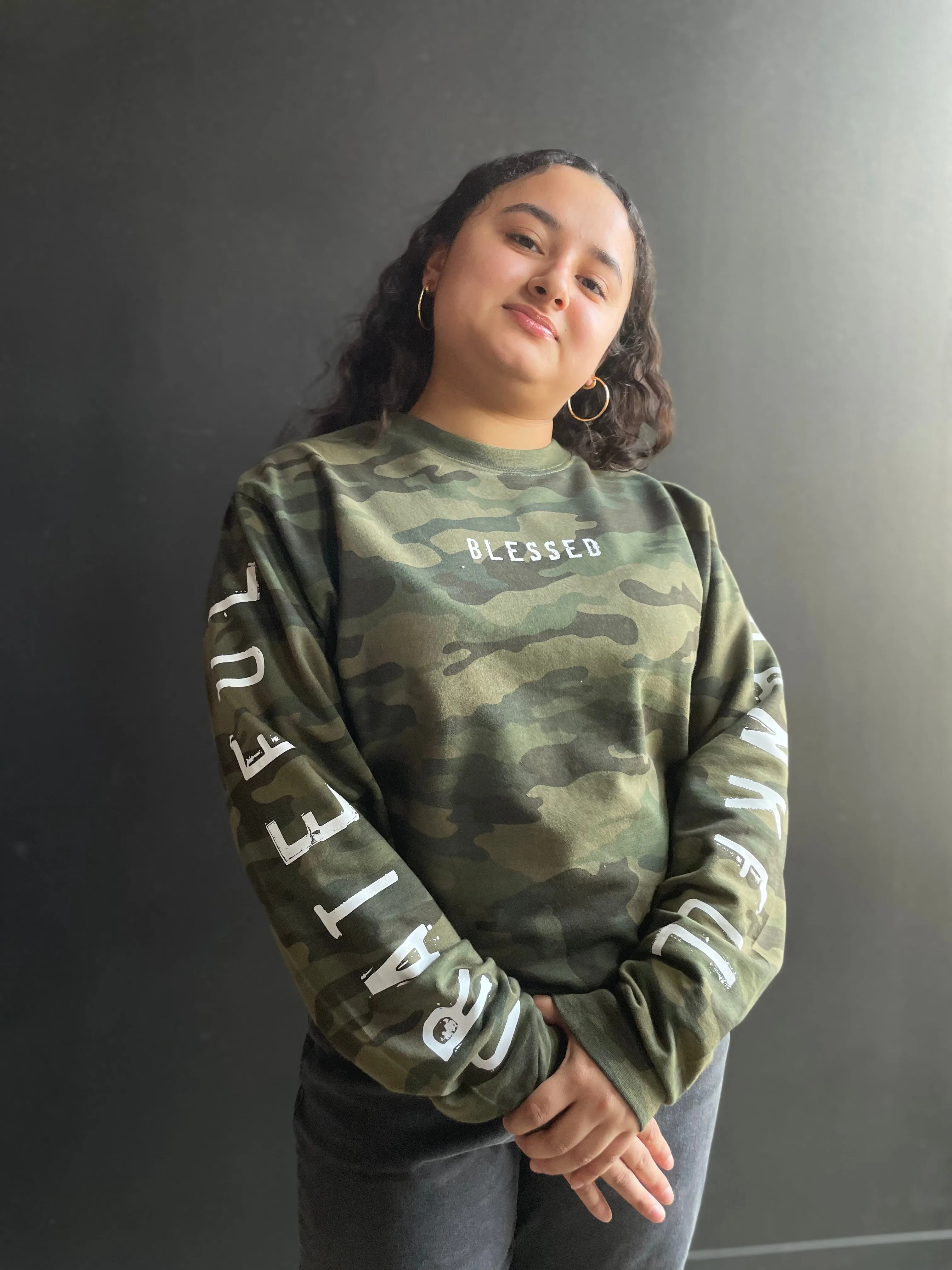 Grateful Thankful Blessed Adult Drop Shoulder Sweatshirt