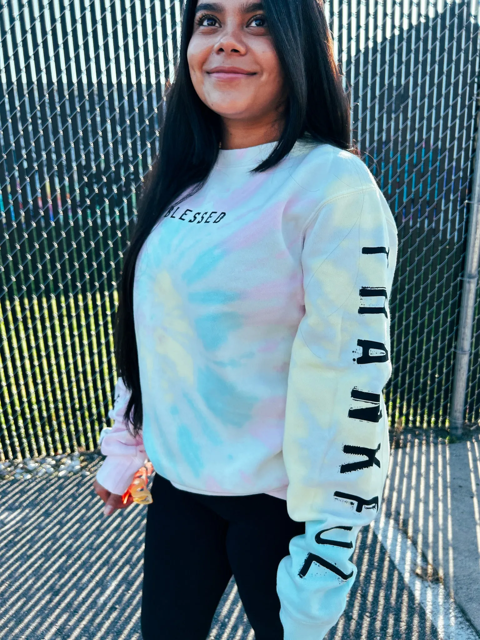Grateful Thankful Blessed Adult Drop Shoulder Sweatshirt