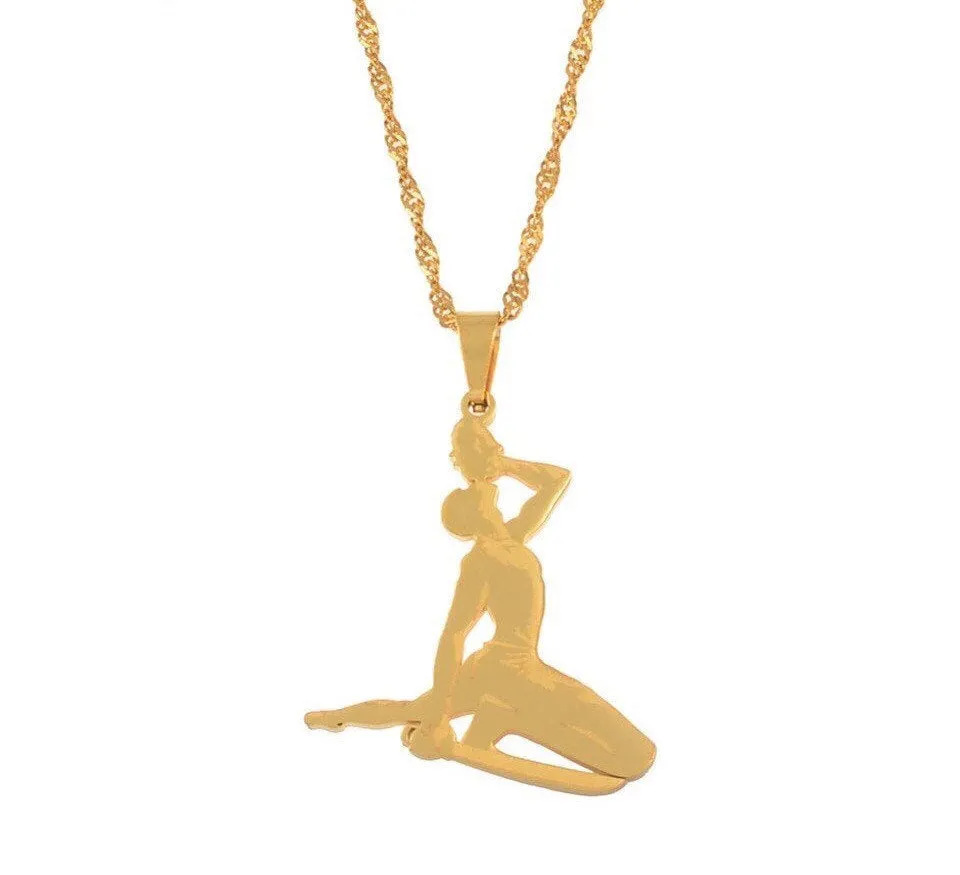 Haiti necklace , Dominican necklace Jamaican necklace , africa necklace , drinking girl necklace , haitian gift ,