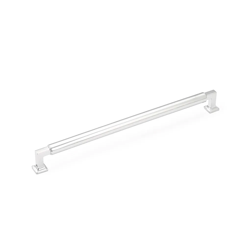 Haniburton Appliance Pull Handle - Appliance Mount - 12" Brass/Polished Chrome