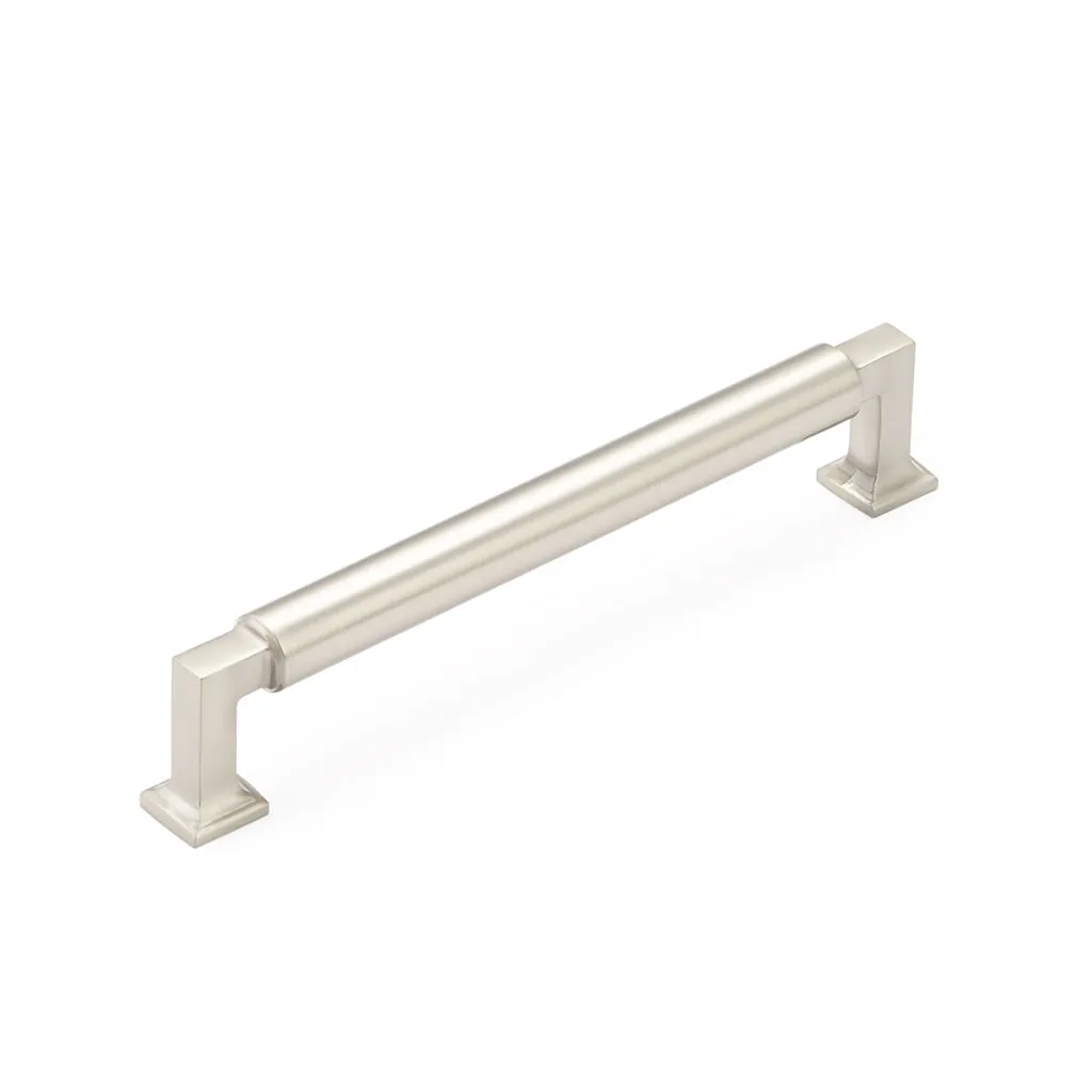 Haniburton Cabinet Pull Handle - Cabinet Mount - 6" Brass/Satin Nickel