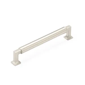 Haniburton Cabinet Pull Handle - Cabinet Mount - 6" Brass/Satin Nickel