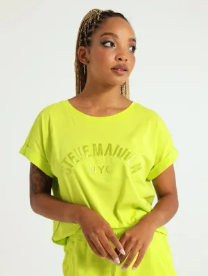 Hannah Boxy Logo Tee - Lime