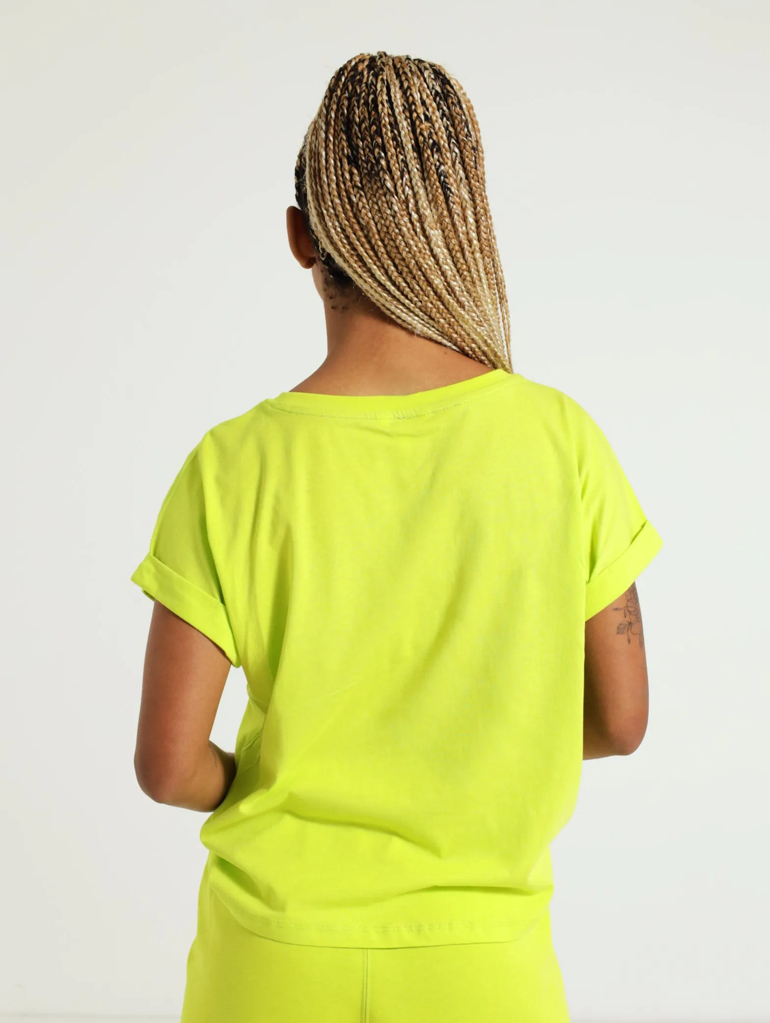 Hannah Boxy Logo Tee - Lime