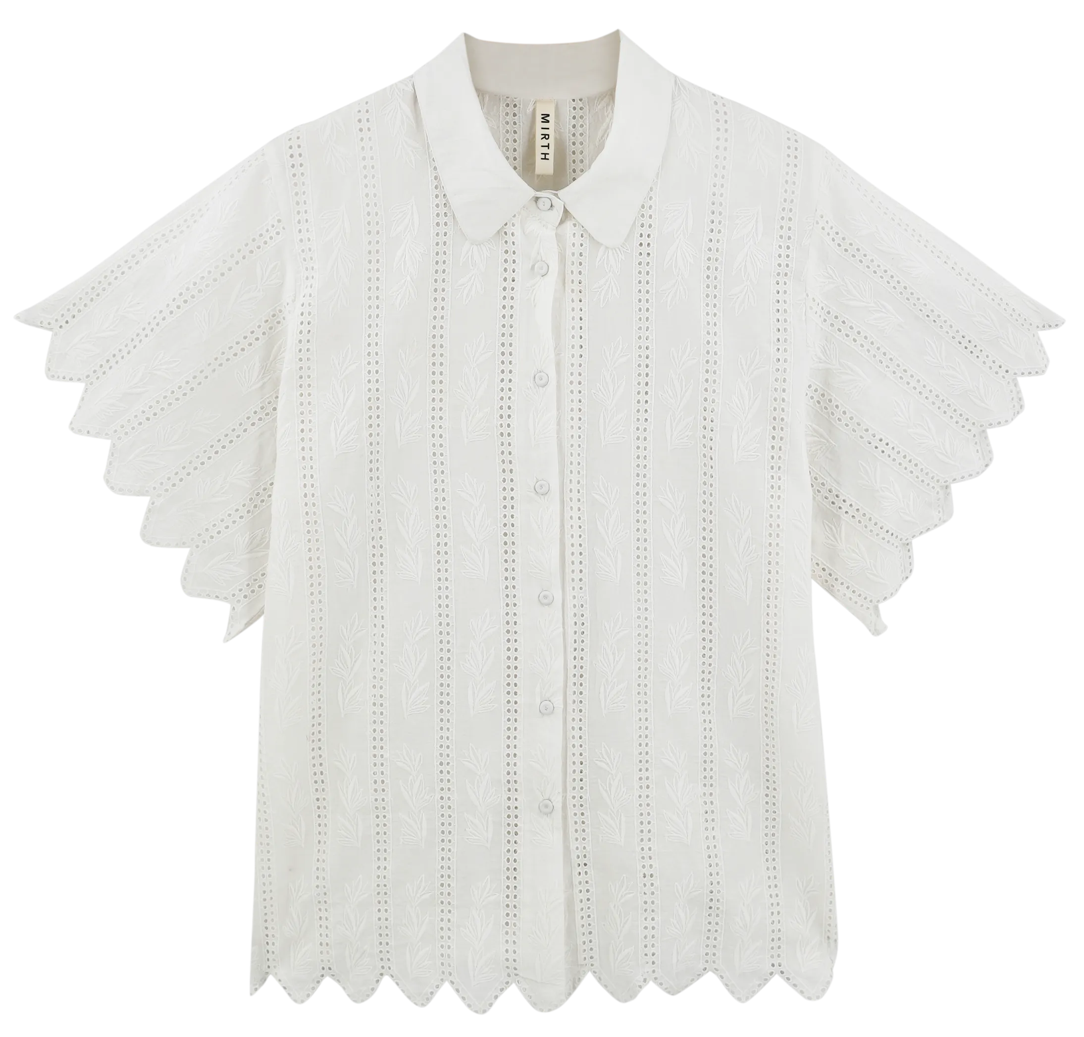 Harbour Blouse in White Vine Eyelet