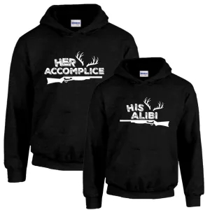 Her Accomplice and His Alibi Couples Hoodies