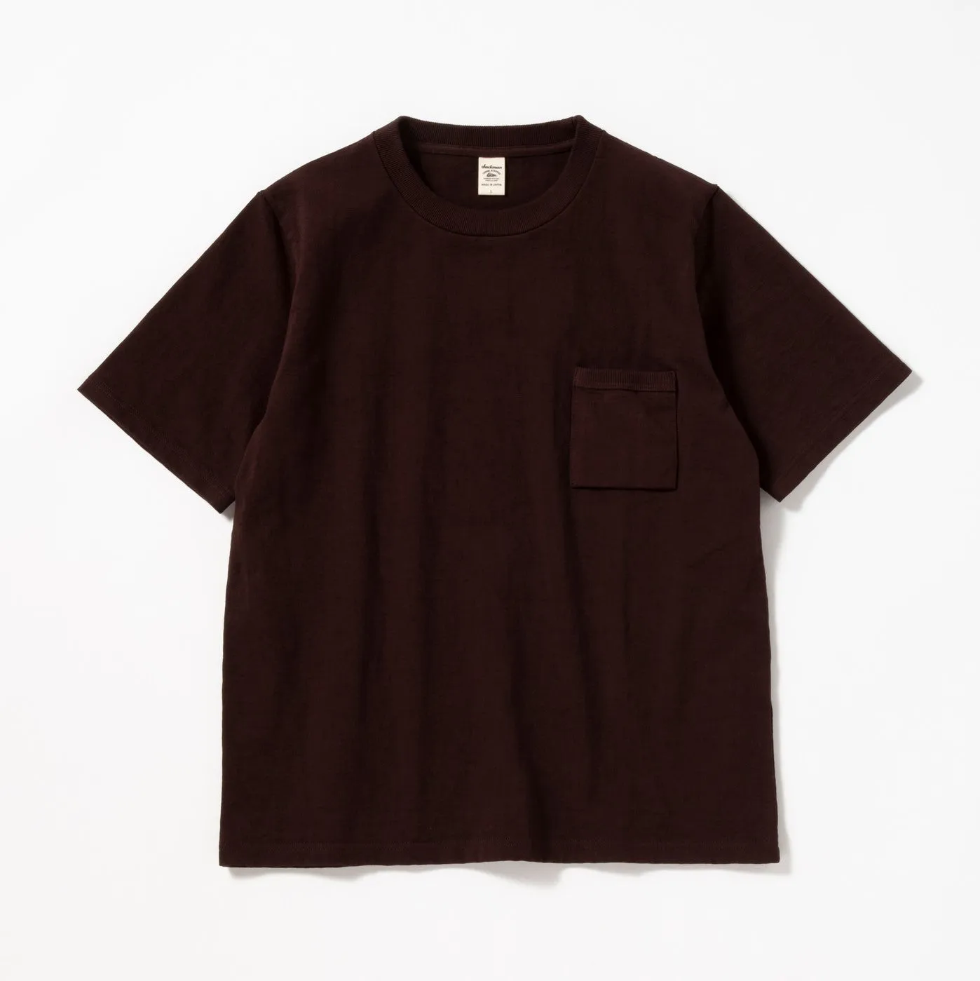 High-density Dotsume Pocket T-Shirt Black Brown