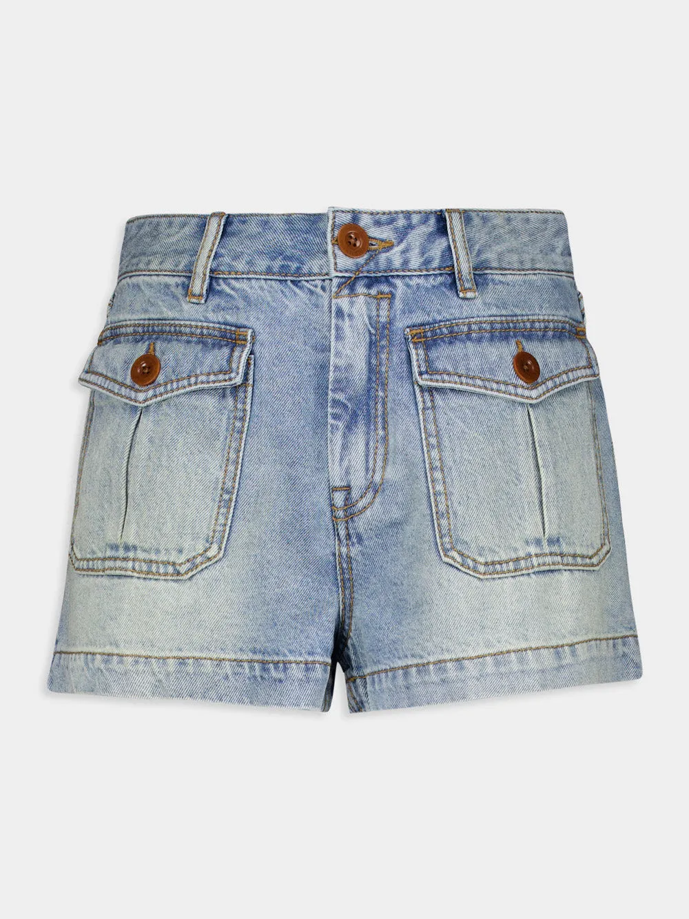 High Rise Denim Shorts