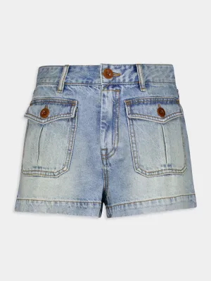 High Rise Denim Shorts