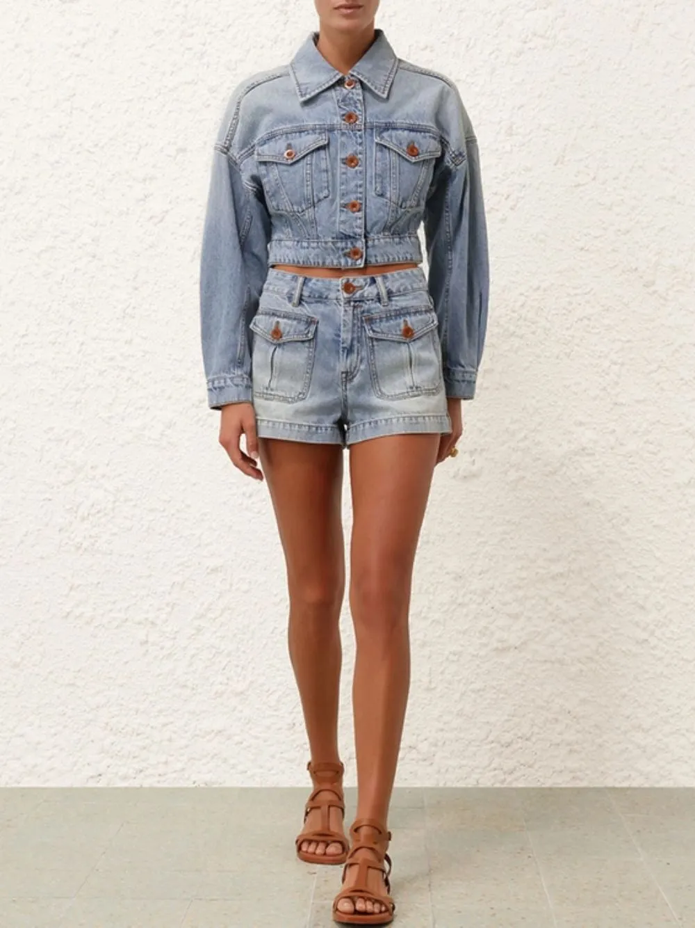 High Rise Denim Shorts
