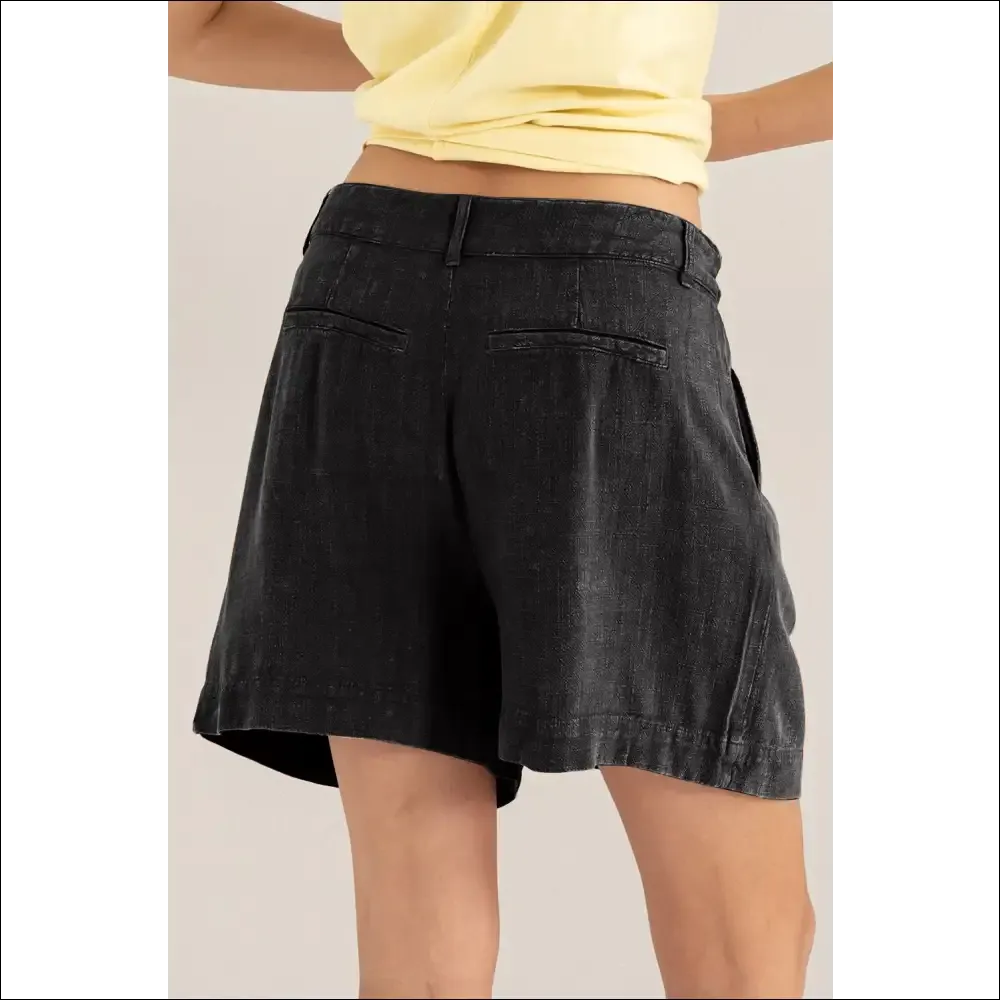 HYFVE High Waist Pleated Linen Shorts