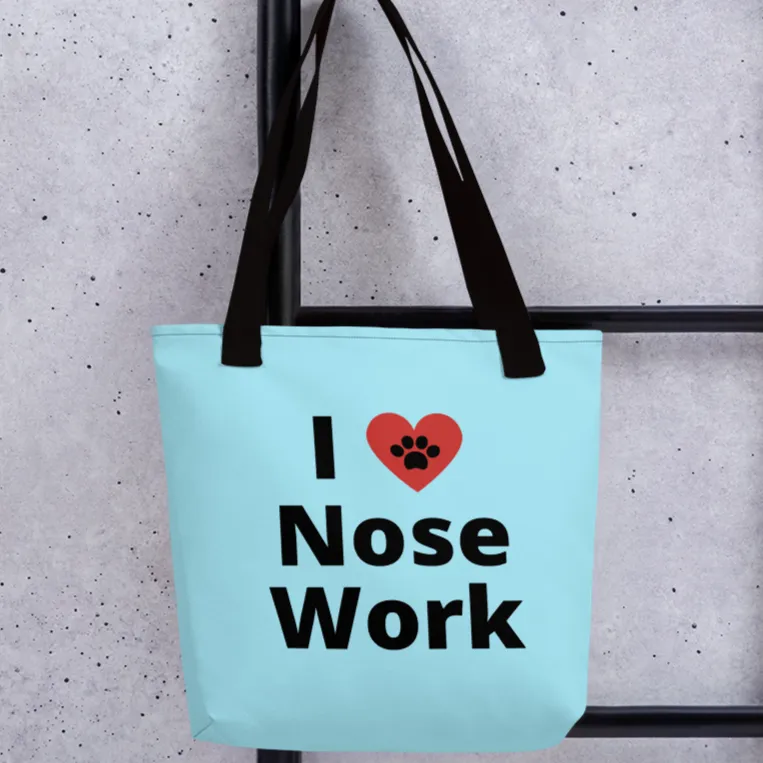 I Heart w/ Paw Nose Work Tote Bag-Blue