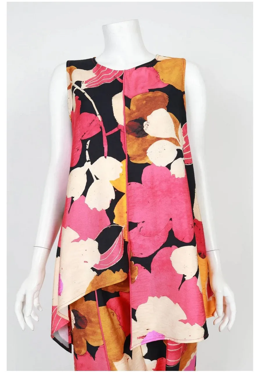IC Collection 5872T Sleeveless Tunic Asymmetrical Layered Tank