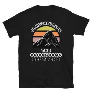 I'd Rather Be in the Cairngorms Scotland T-Shirt | Vintage Sunset Mountain