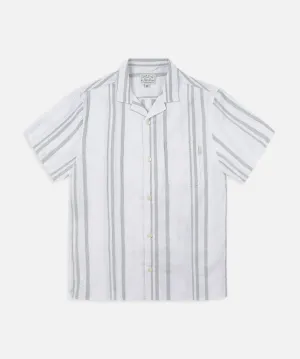Indie Striped Magna Ss Shirt - Off White/Sage