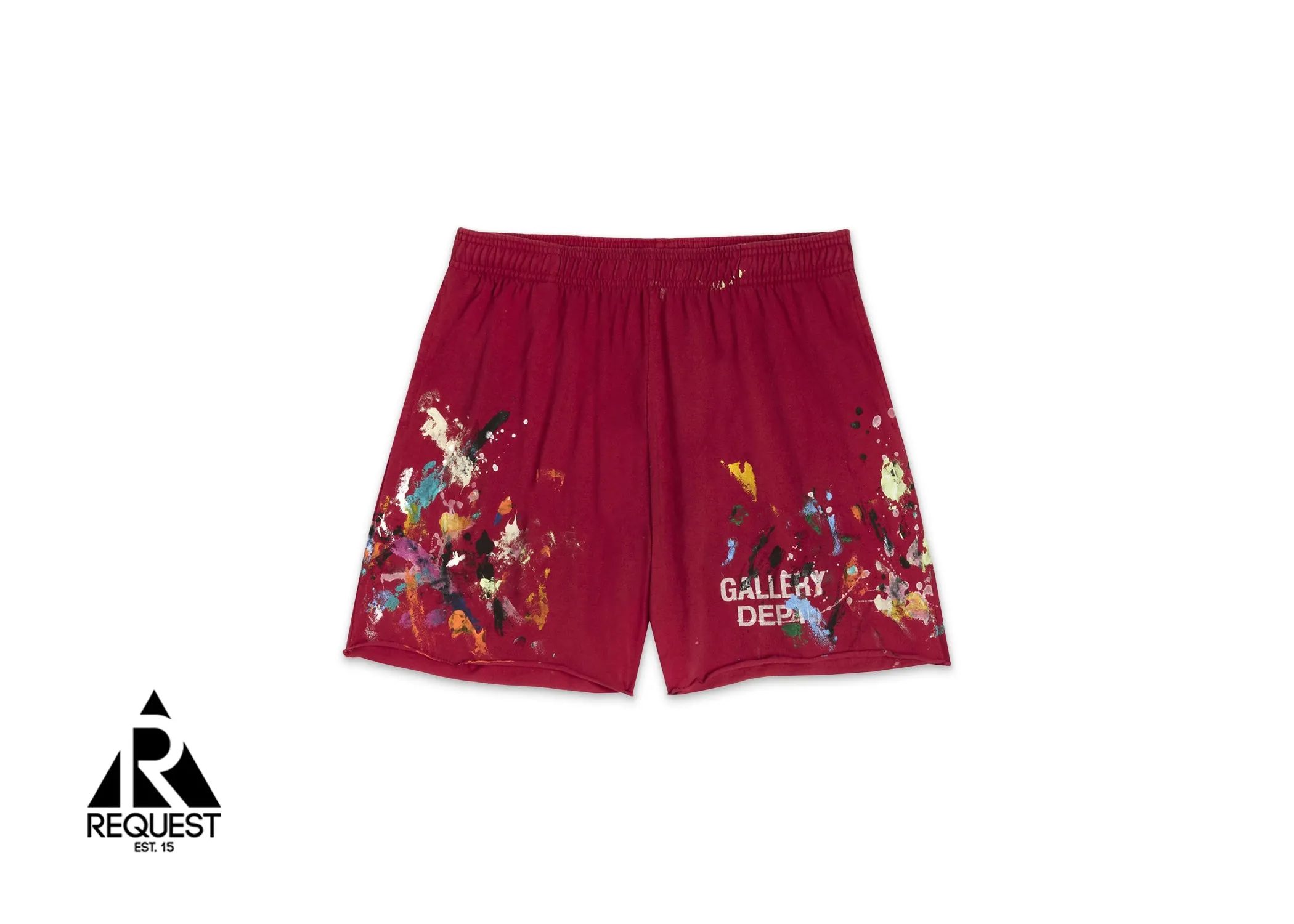 Insomnia Paint Splattered Jersey Shorts "Red"